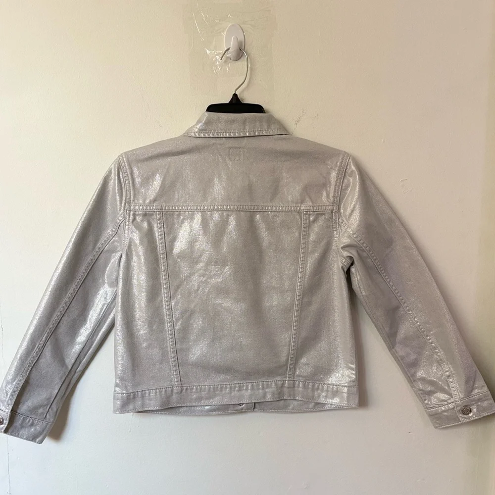 GAP Shimmering Silver Denim Jacket   Size LX 12-13